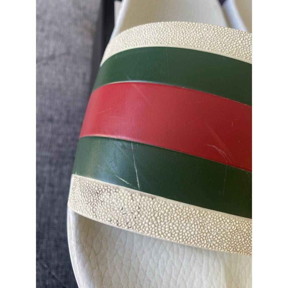Gucci Men's Rubber Slide Sandal - White Rubber, US 11 Original Box - Picture 7 of 12